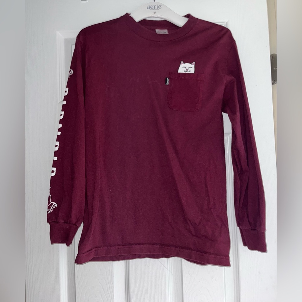 Ripndip - Maroon Long Sleeve Tee Casual Top